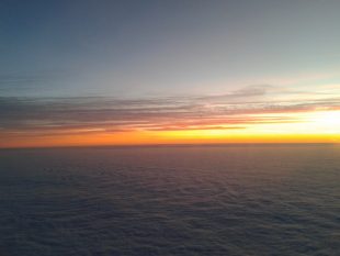 Sunset above the clouds